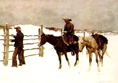 Frederick Remington The Fall of the Cowboy Sweden oil painting art